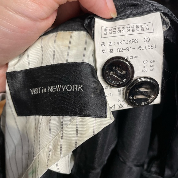 Visit in New York Vintage Y2k Rollup 3/4 sleeve 1button Fit Flare Rave Oversized - Picture 7 of 9